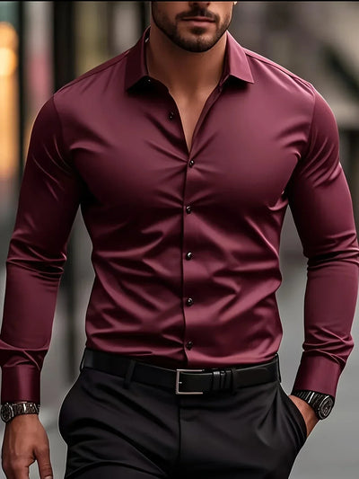 Zavelli™ - Elegante camicia a maniche lunghe con bottoni