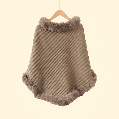 Zavelli™ | Poncho Invernale Elegante con Finitura in Pelliccia