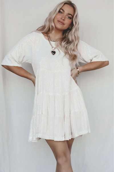 Zavelli™ | Elegante abito da festa svasato con paillettes