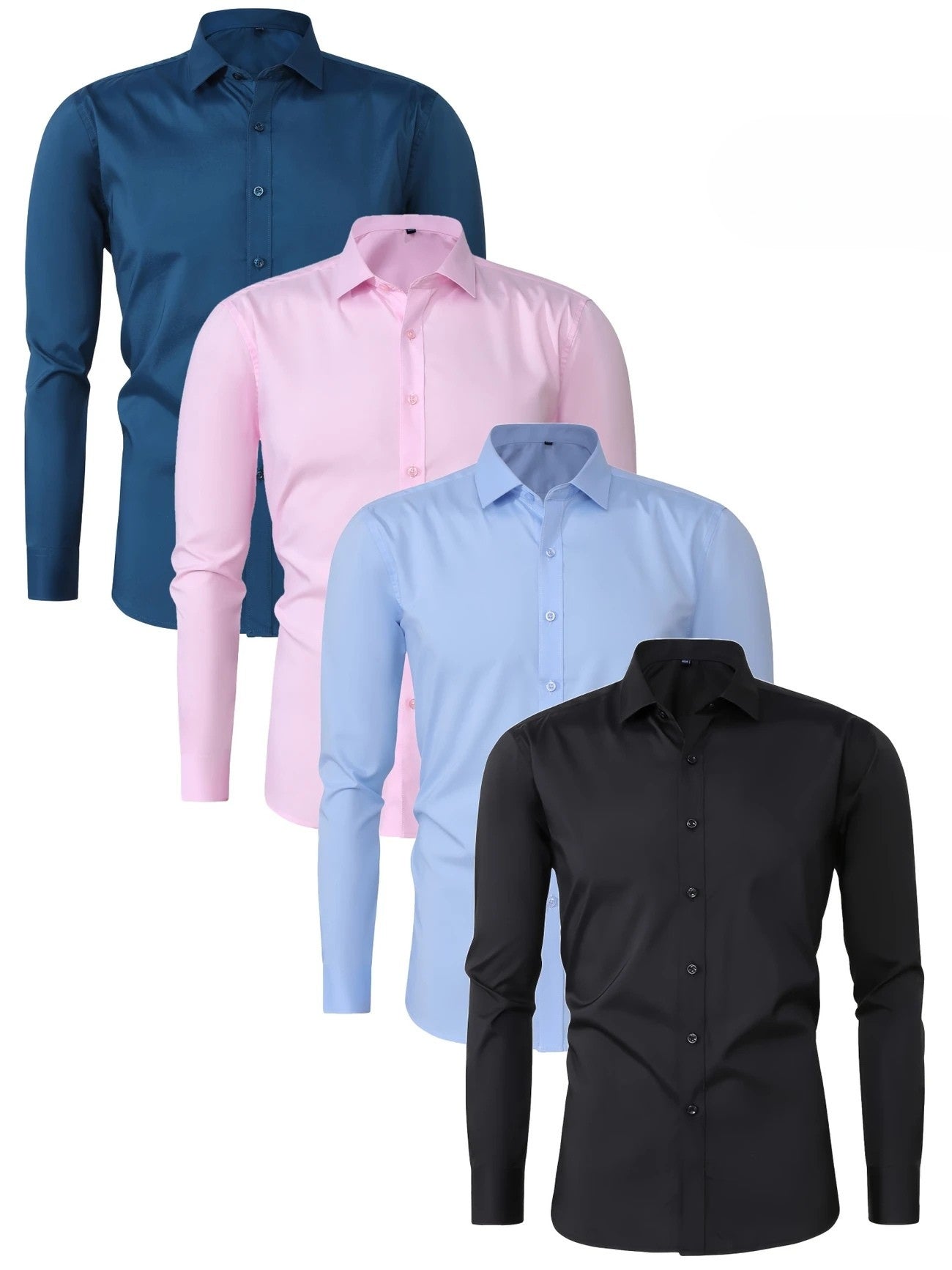 Zavelli™ - Elegante camicia a maniche lunghe con bottoni