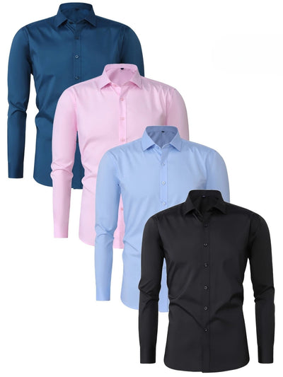 Zavelli™ - Elegante camicia a maniche lunghe con bottoni