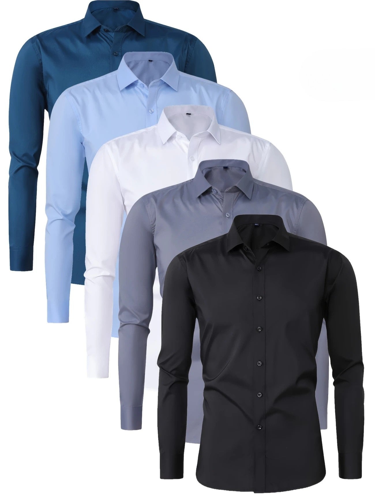 Zavelli™ - Elegante camicia a maniche lunghe con bottoni