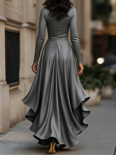 Zavelli™ | Abito Lungo Elegante in Raso