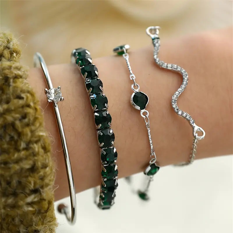 Set di Bracciali in Gemme Verdi