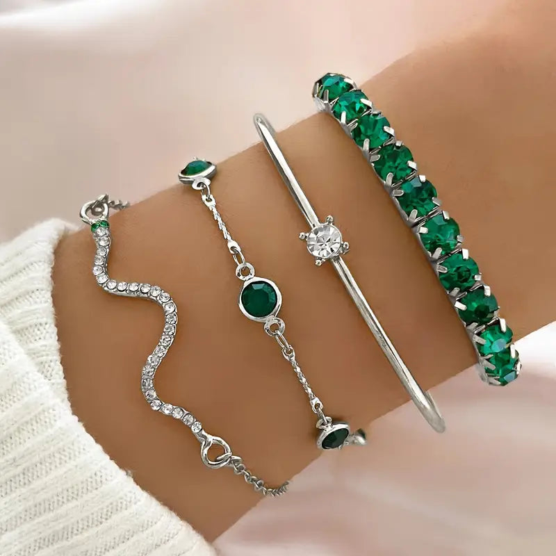 Set di Bracciali in Gemme Verdi