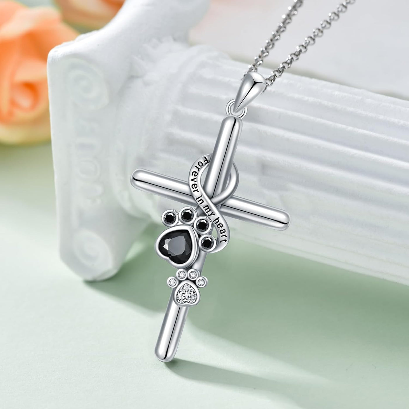 Zavelli™ | Collana in Argento Sterling 925 con Zampa e Croce