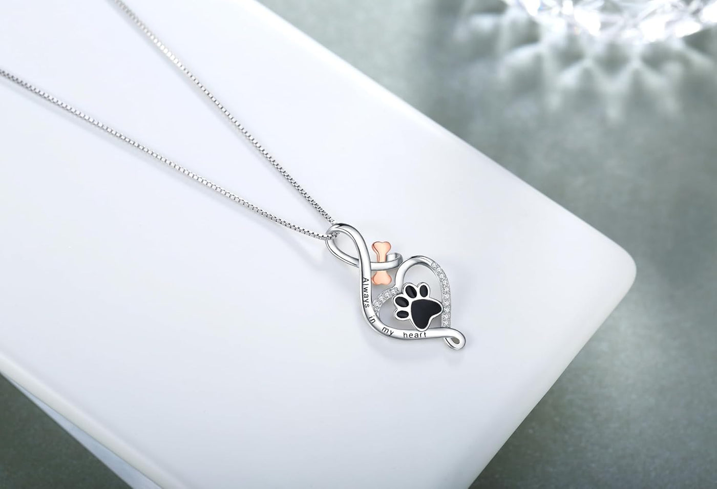 Zavelli™ | Collana Lucky Paw con Cuore, Osso & Infinito – Pendente “Sempre nel Mio Cuore”