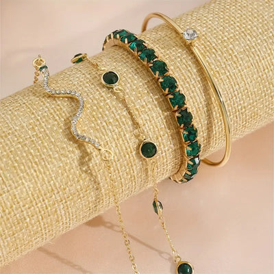 Set di Bracciali in Gemme Verdi