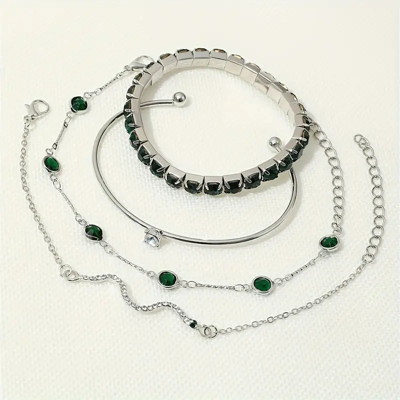 Set di Bracciali in Gemme Verdi