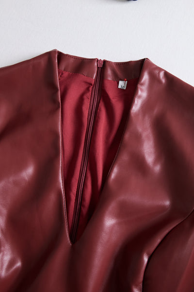 Zavelli™ | Elegante Abito Bodycon in Pelle Nera