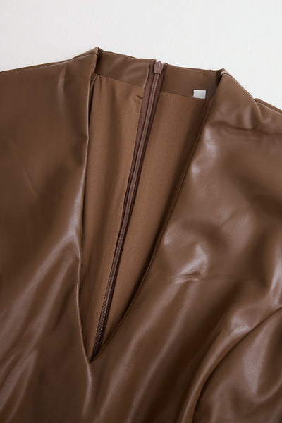 Zavelli™ | Elegante Abito Bodycon in Pelle Nera