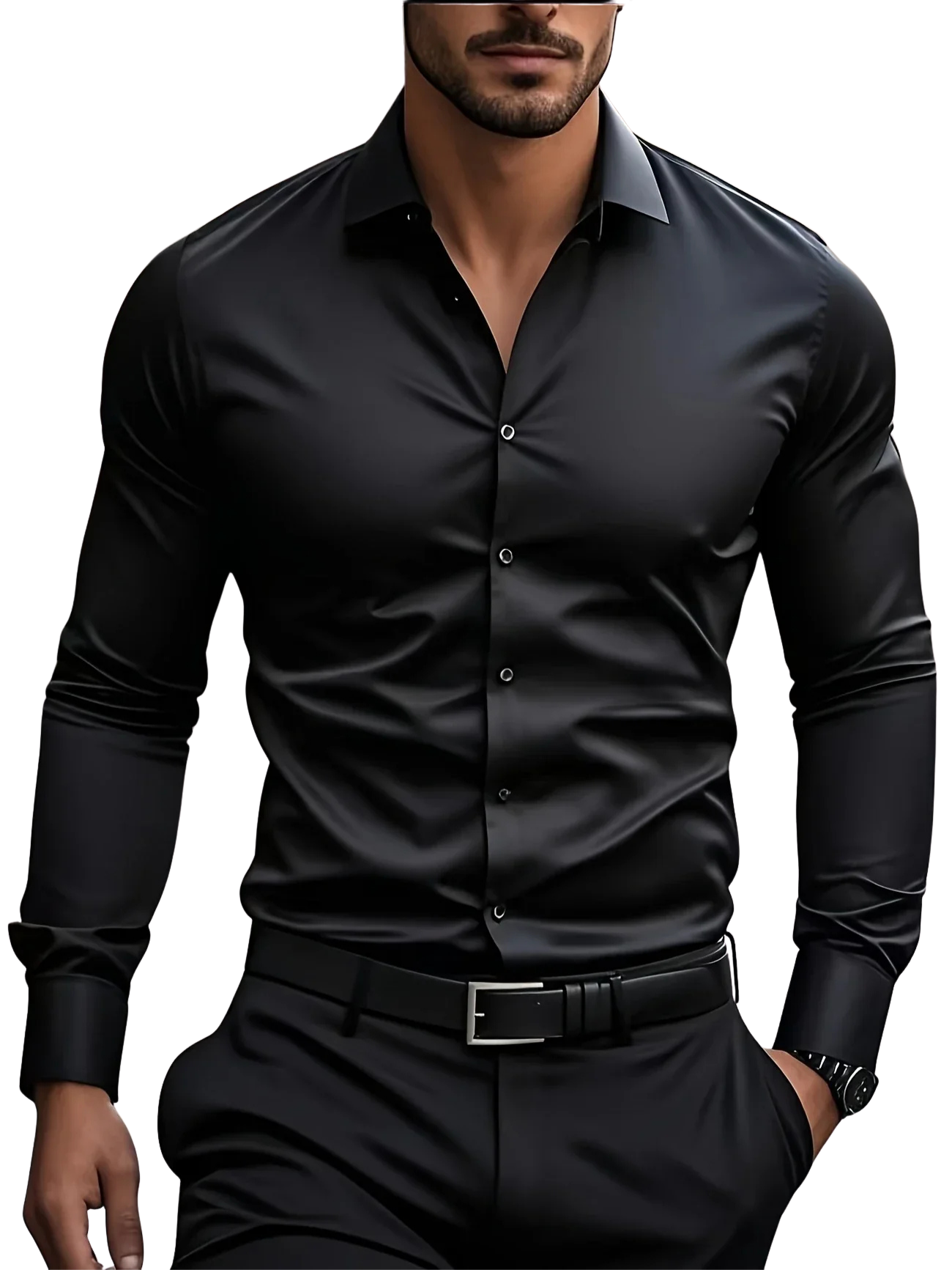 Zavelli™ - Elegante camicia a maniche lunghe con bottoni