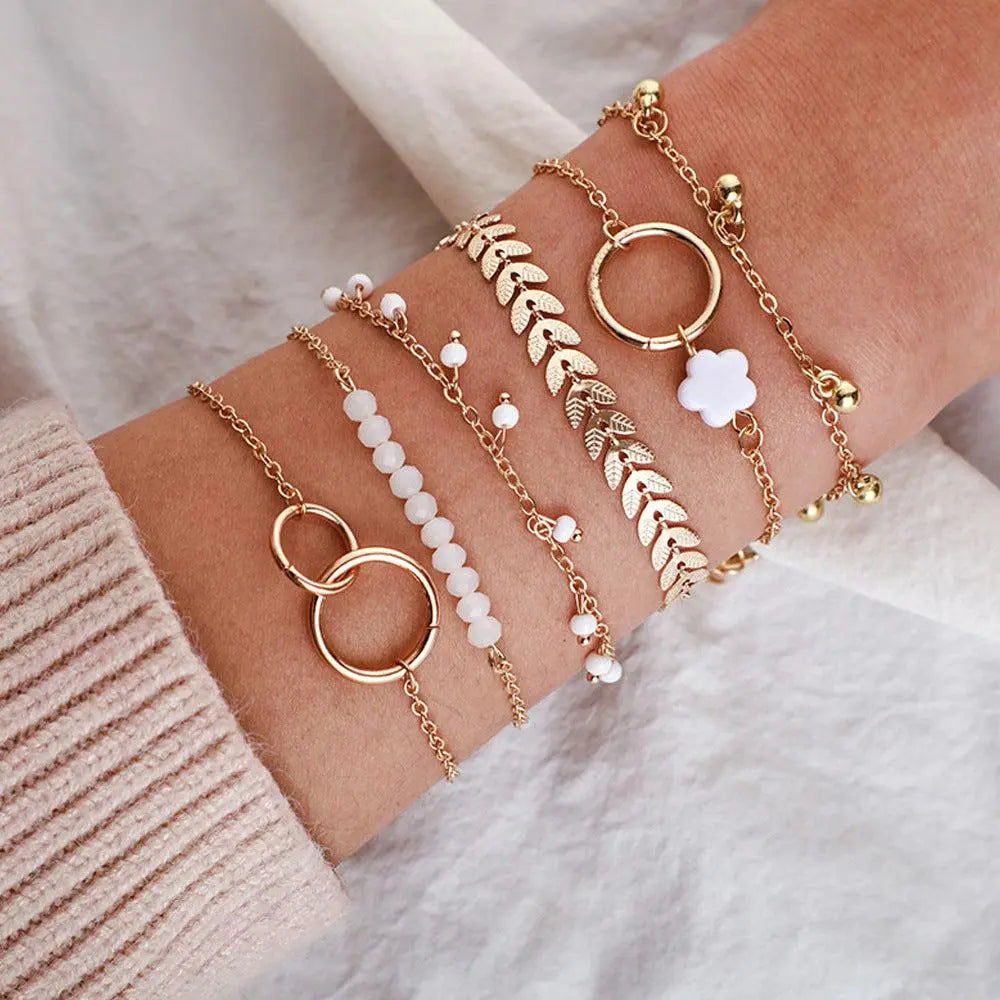 Pacchetto di Braccialetti Boho in Oro