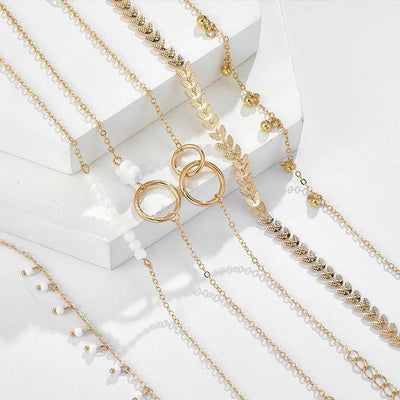 Pacchetto di Braccialetti Boho in Oro