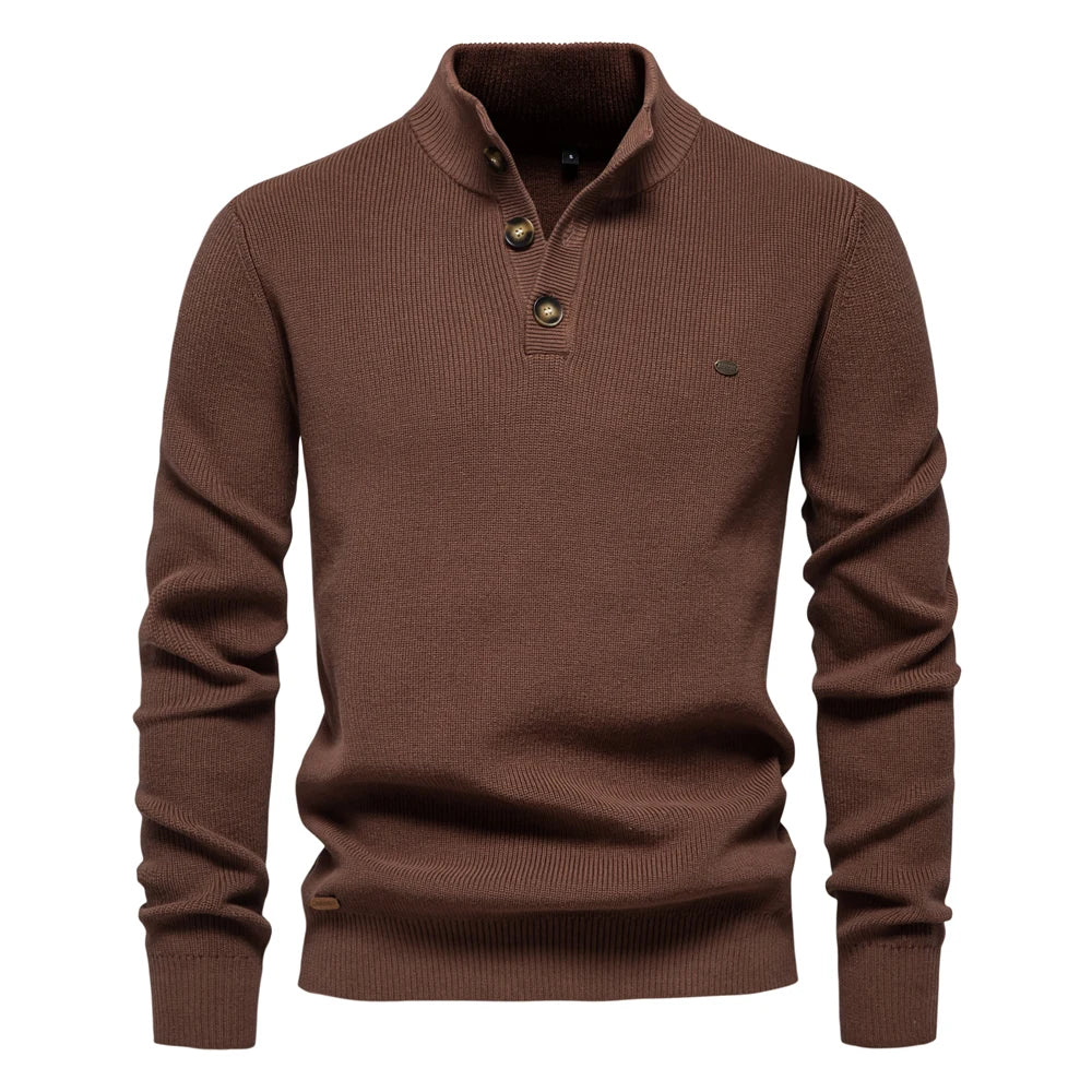 Zavelli™ | Maglione da uomo con design a bottoni