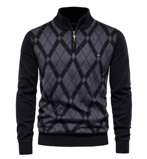 Zavelli™ | Pullover da Uomo con Zip Mezza