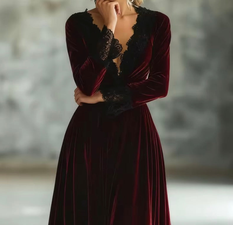 Zavelli™ | Abito Vintage in Velluto