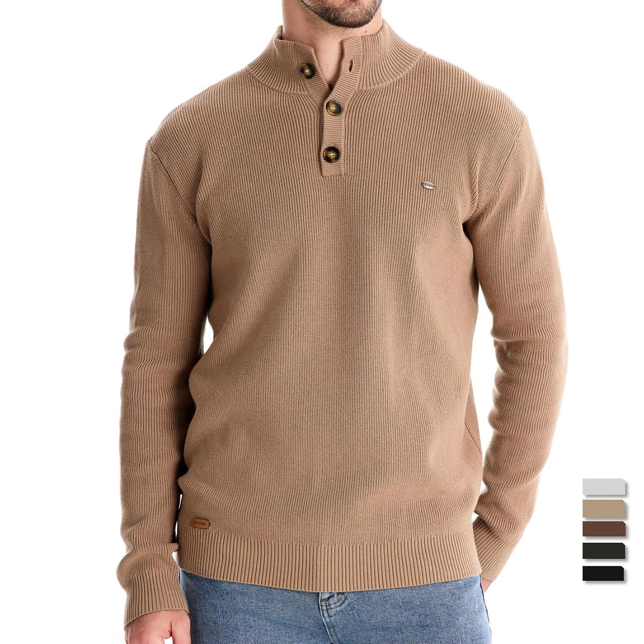 Zavelli™ | Maglione da uomo con design a bottoni