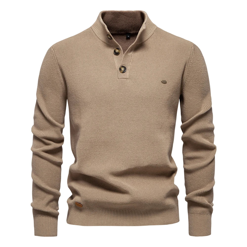 Zavelli™ | Maglione da uomo con design a bottoni