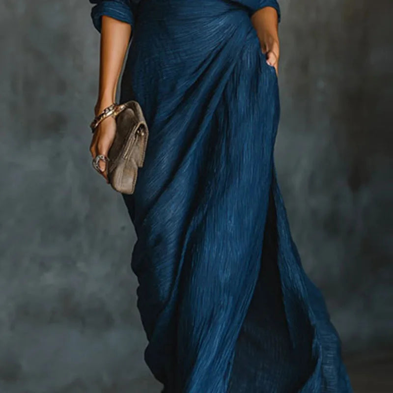 Zavelli™ | Set Blusa e Gonna Blu Intenso