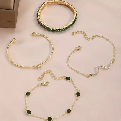 Set di Bracciali in Gemme Verdi