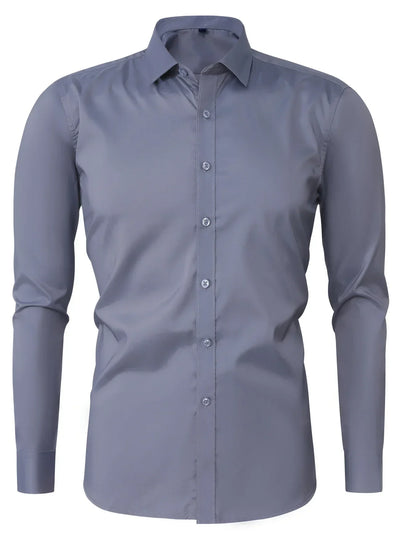 Zavelli™ - Elegante camicia a maniche lunghe con bottoni
