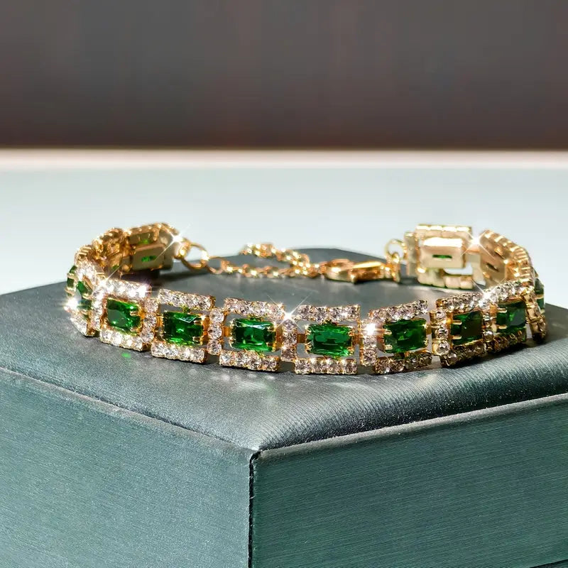 Bracciale D'Oro con Dichiarazione Verde Smeraldo