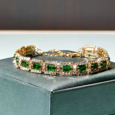 Bracciale D'Oro con Dichiarazione Verde Smeraldo