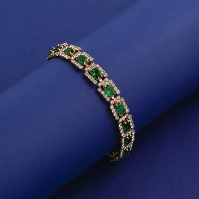 Bracciale D'Oro con Dichiarazione Verde Smeraldo