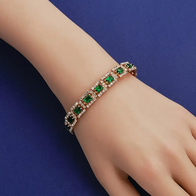 Bracciale D'Oro con Dichiarazione Verde Smeraldo