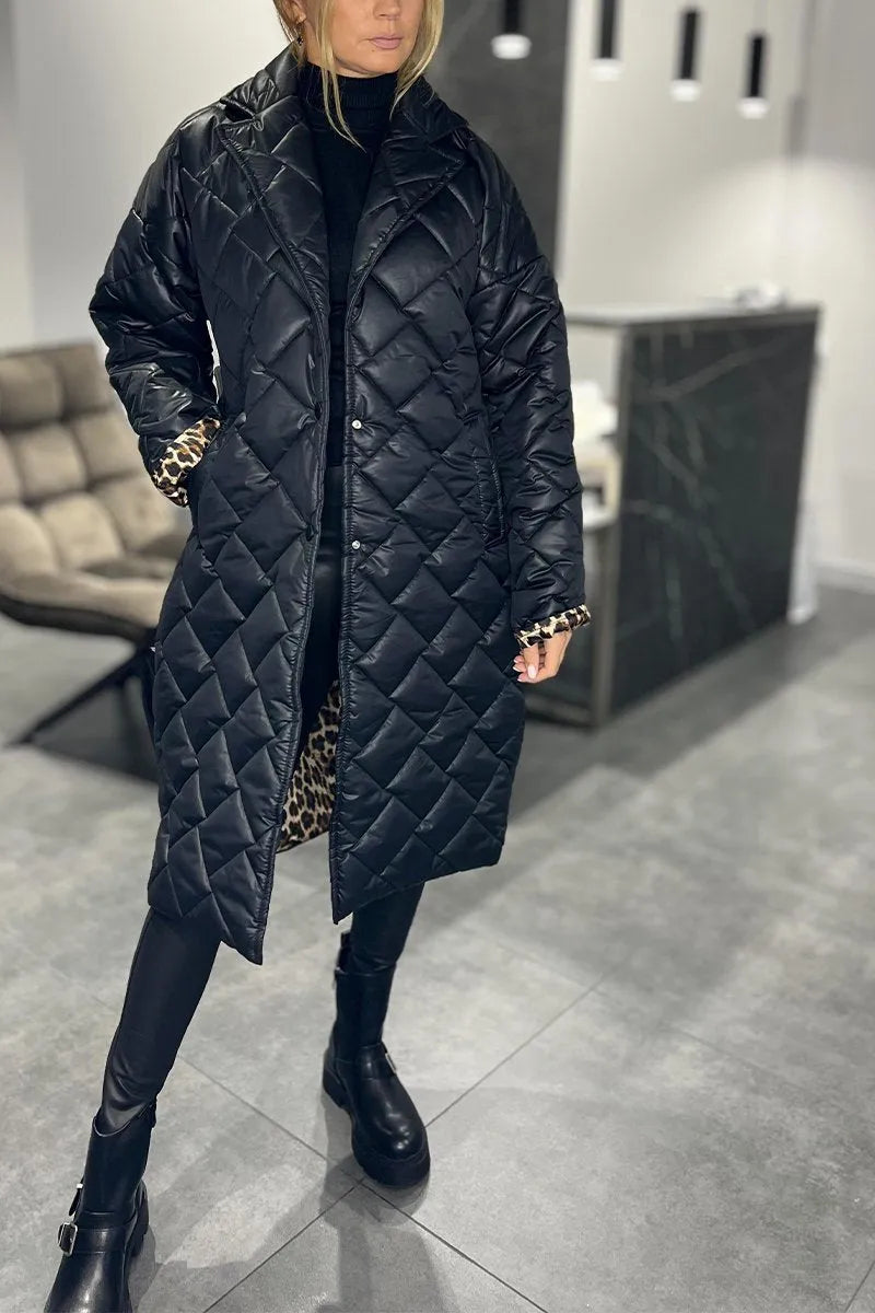 Zavelli™ | Cappotto trapuntato reversibile con fodera animalier