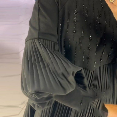 Zavelli™ | Elegante Abito Plissettato con Maniche a Sbuffo