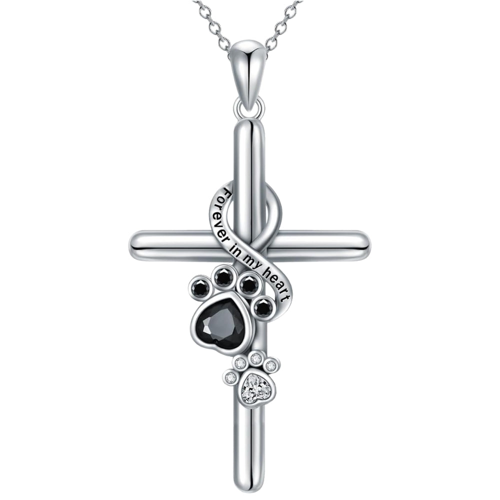 Zavelli™ | Collana in Argento Sterling 925 con Zampa e Croce
