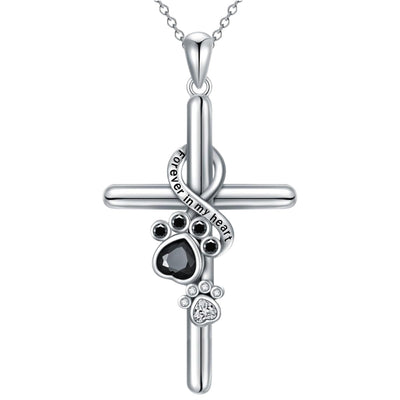 Zavelli™ | Collana in Argento Sterling 925 con Zampa e Croce